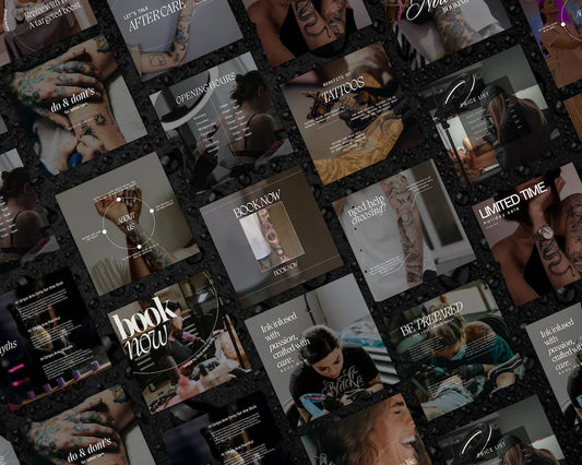 Tattoo Artist Social Media Templates, Instagram Templates for Tattoo Artist, Tattoo Artist Branding, Tattoo Artist Canva Templates - 100% Easily Customizable